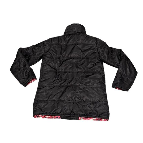 Paul Frank Womens Jacket size L Black Puffer Double Breasted Monkey Snap Y2K - Picture 4 of 6